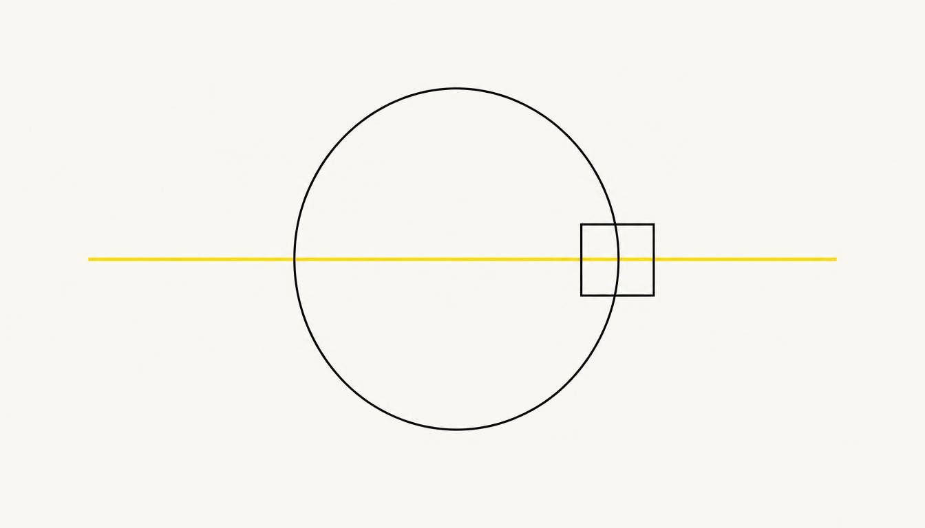 Symbole : une ligne traversant un cercle pour évoquer les angles morts de la posture de coach